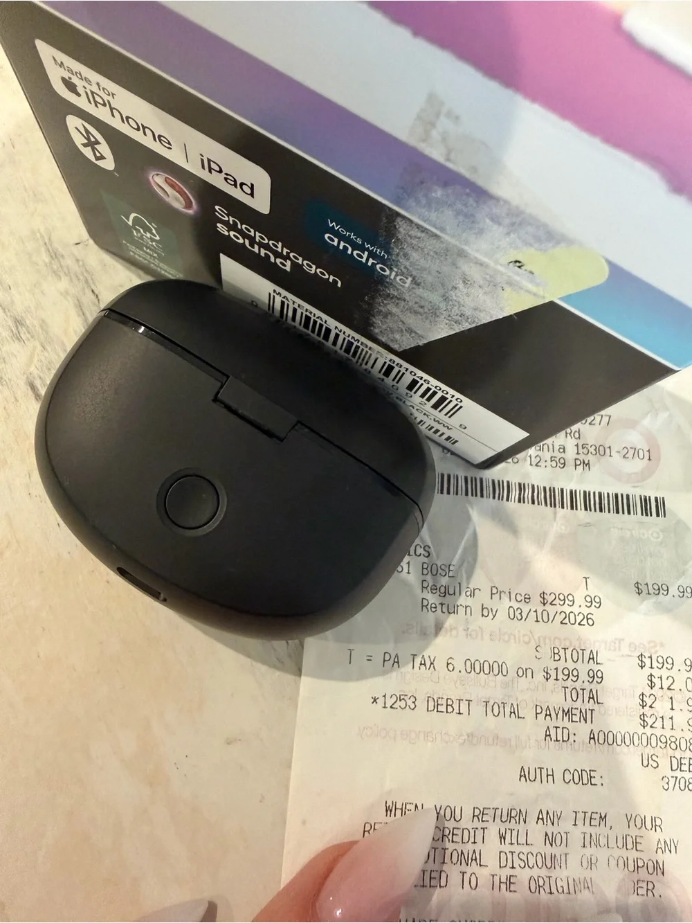 Bose Black Ultra Open Earbuds Charging Case with Retail Box like new black